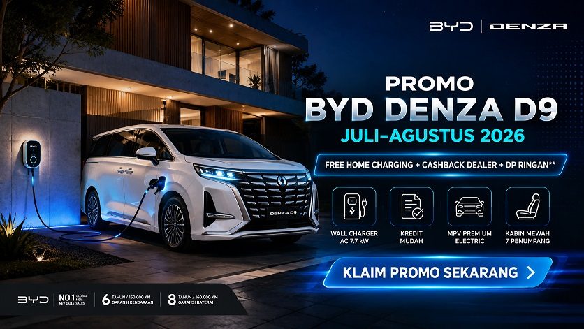 Promo Cashback & Free Home Charging mobil Denza D9