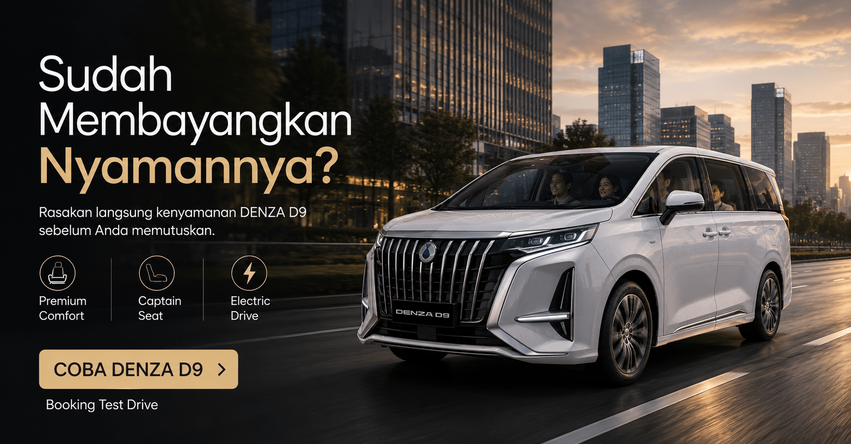Test drive denza diskon besar dp 10%