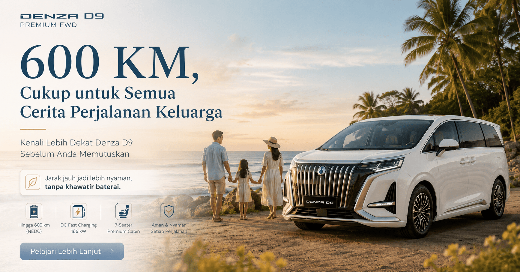 jarak tempuh Denza D9 - Denza D9 Premium FWD